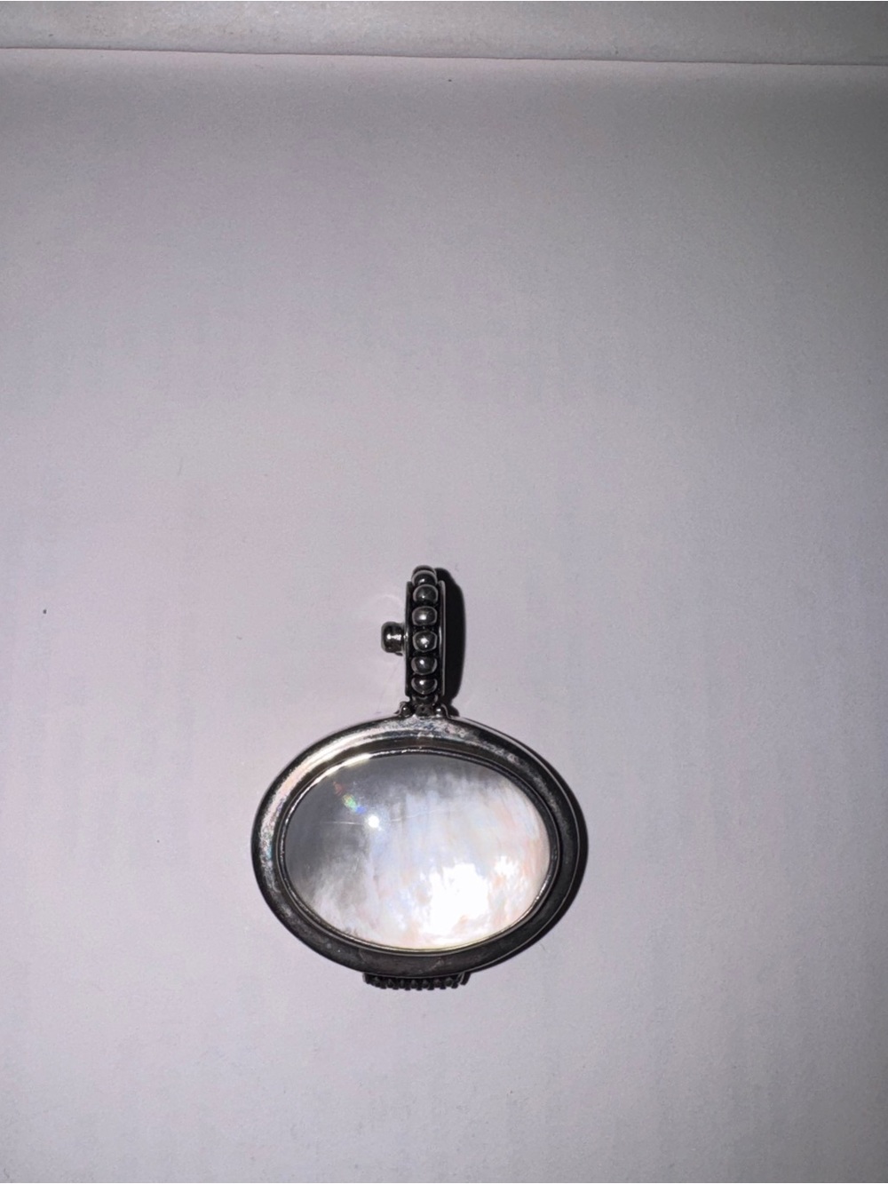 Joseph Esposito 925 Sterling Silver Mother of Pearl Interchangeable Snap Pendant